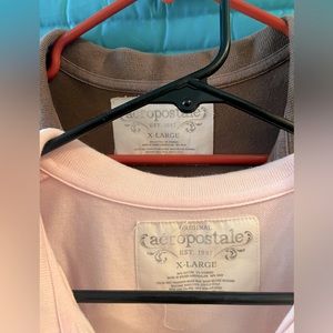 Womens Aeropostale polos (2) brown & pink size XL.